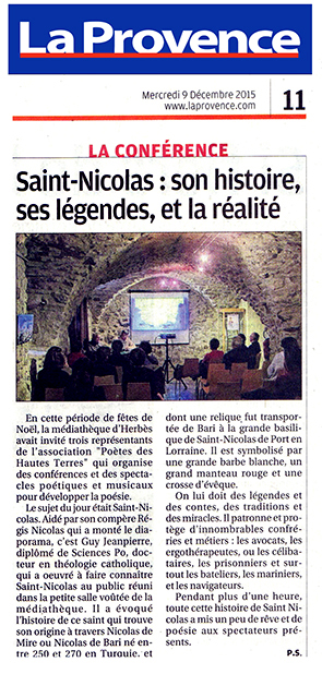 La Provence article Poetes des Hautes Terres